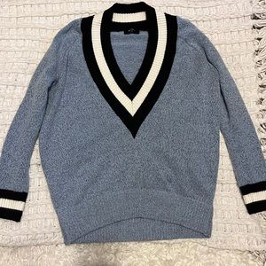 Nasty Gal Oversized V Neck Varsity Stripe Sweater